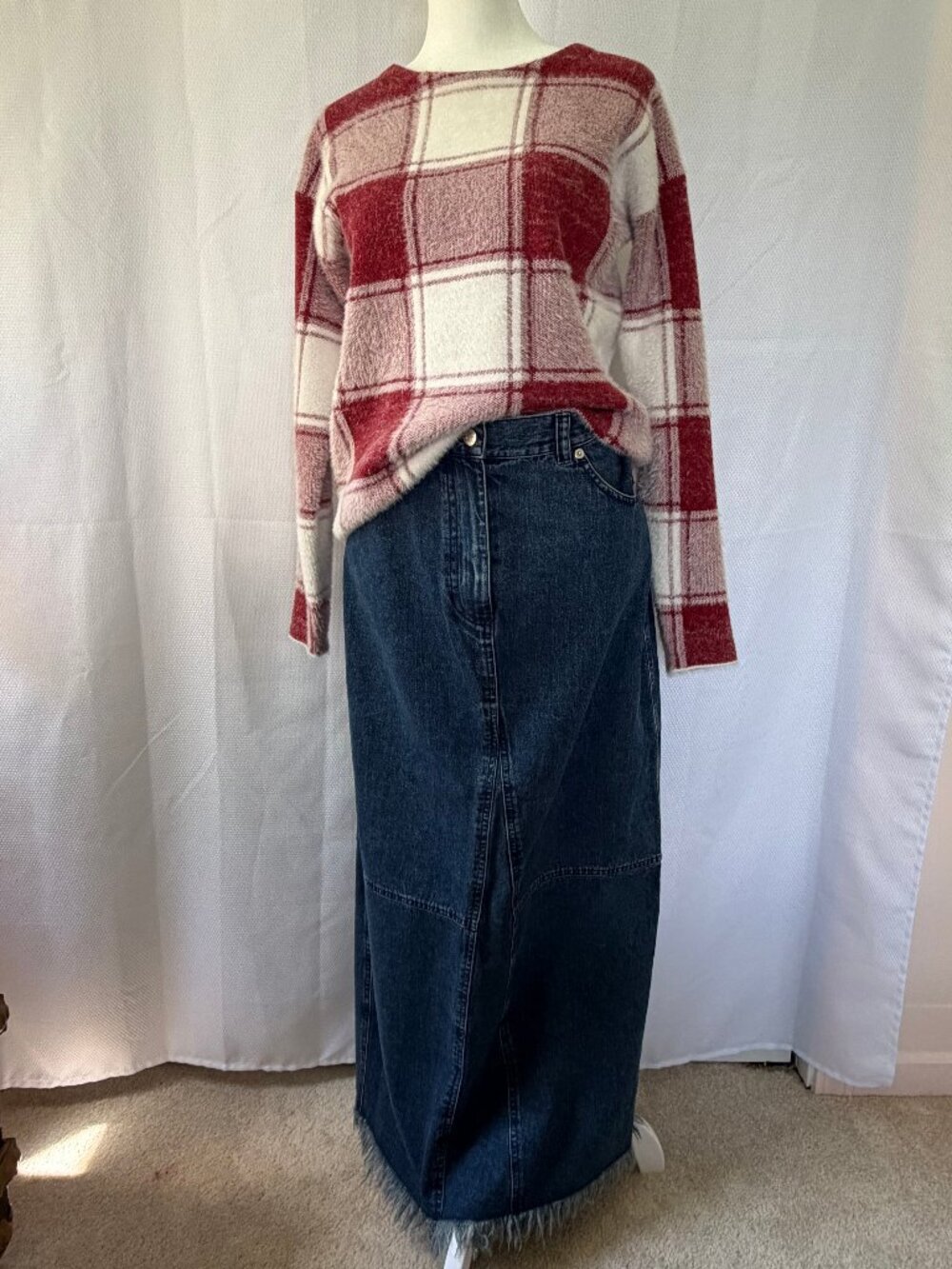 Vintage Lauren Jeans Co Ralph Lauren Denim Maxi Skirt - Picture 2 of 16